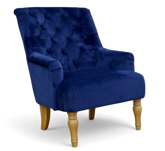 Ciara Accent Bedroom Chair Navy Blue Velvet