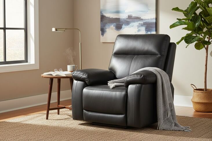 Dallas 1 Seater Electric Reclining Armchair Black Leather