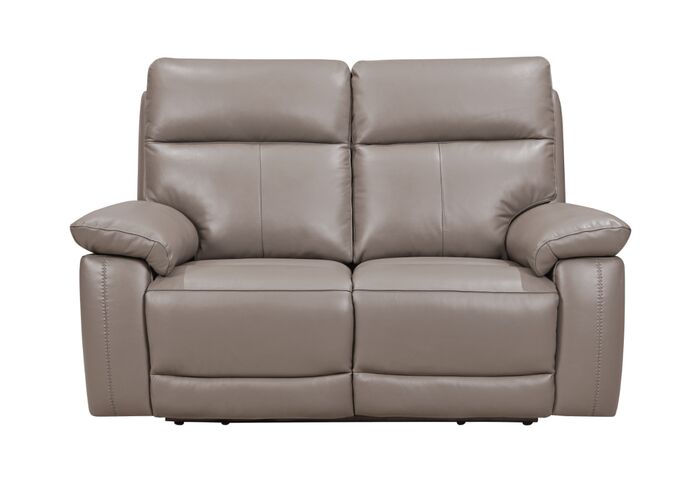 Dallas 2 Seater Electric Reclining Sofa Latte Leather