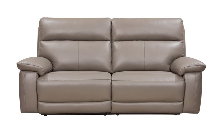 Dallas 3 Seater Electric Reclining Sofa Latte Leather