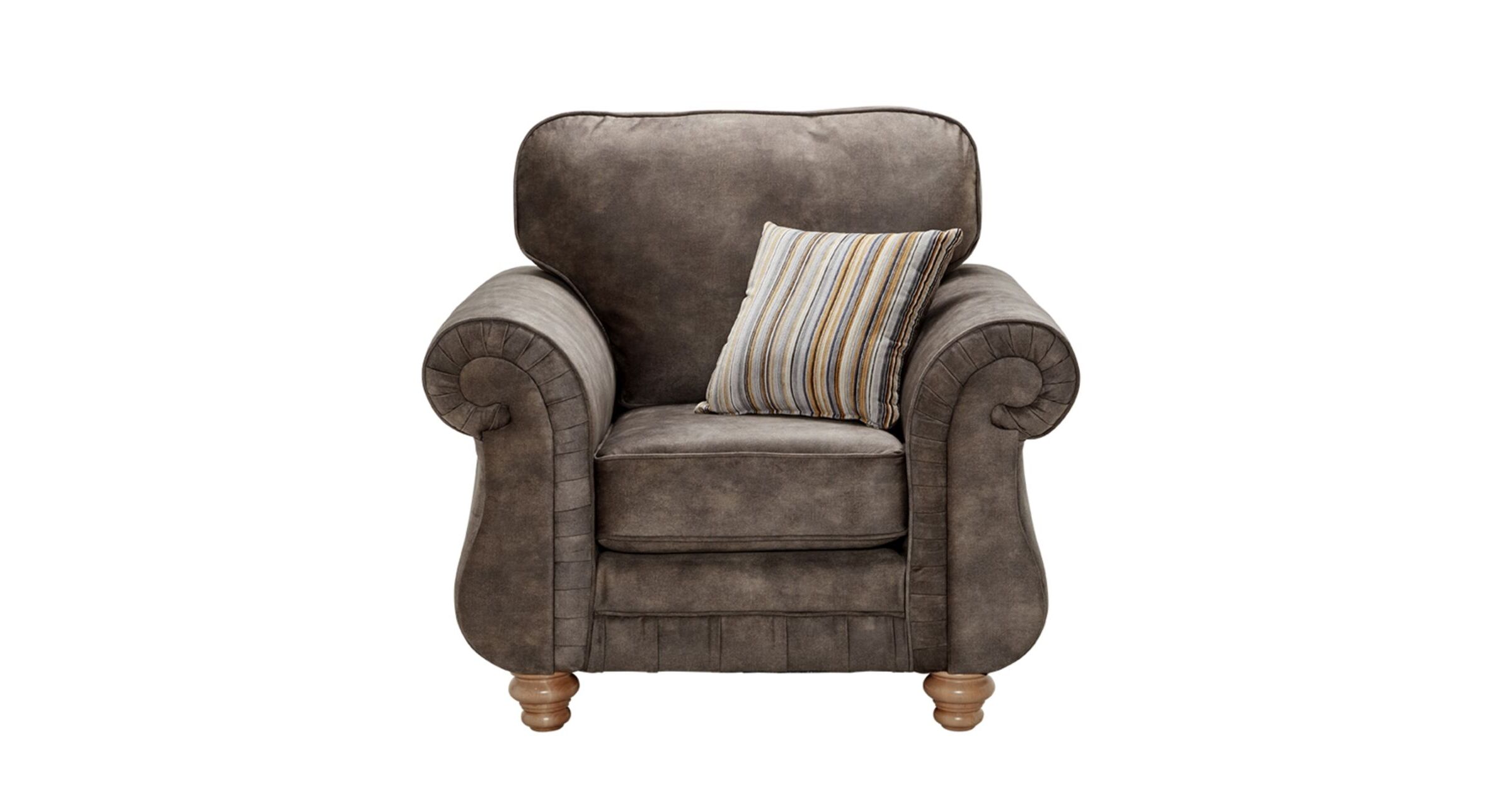 Darwen Fabric Armchair In Palladium Brown Designer Sofas4u