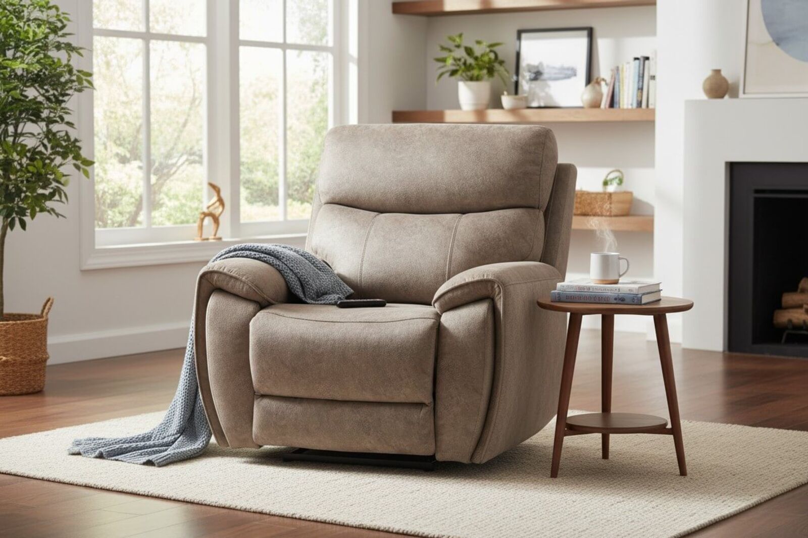 Dino Electric Reclining Cinema Armchair Mink Fabric