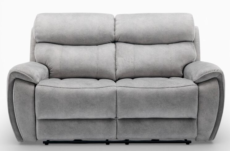 Dino 2 Seater Electric Reclining Cinema Sofa Silver Fabric