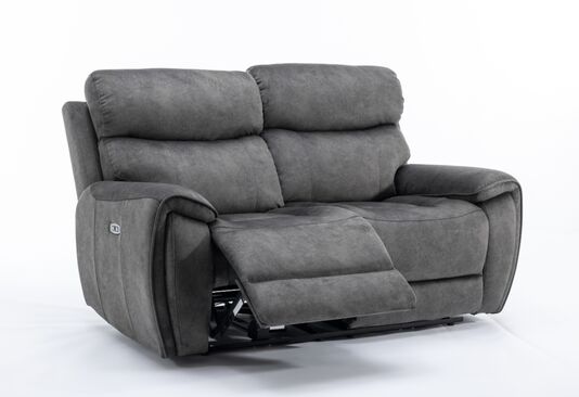 Dino 2 Seater Reclining Black Sofa