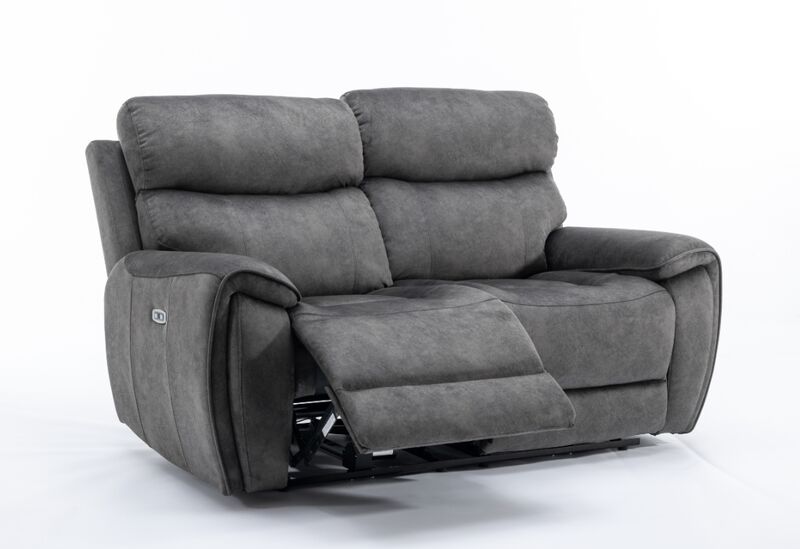Product photograph of Dino 2 Seater Electric Reclining Cinema Console Sofa Black Fabric from Designer Sofas 4U