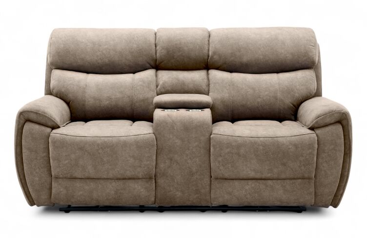 Dino 2 Seater Electric Reclining Cinema Console Sofa Mink Fabric