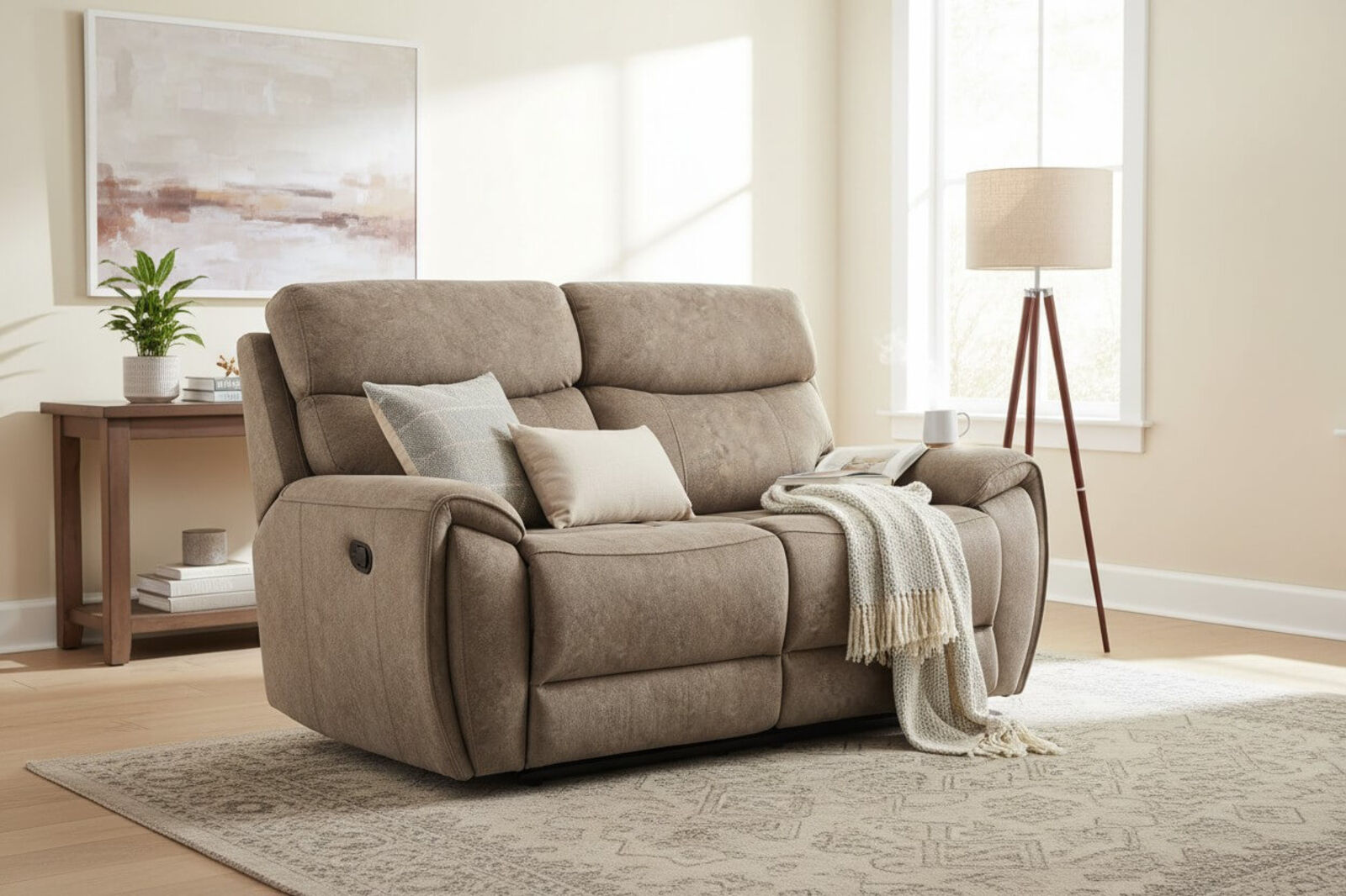 Dino 2 Seater Electric Reclining Cinema Sofa Mink Fabric
