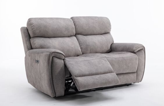 Dino 2 Seater Reclining Silver Sofa