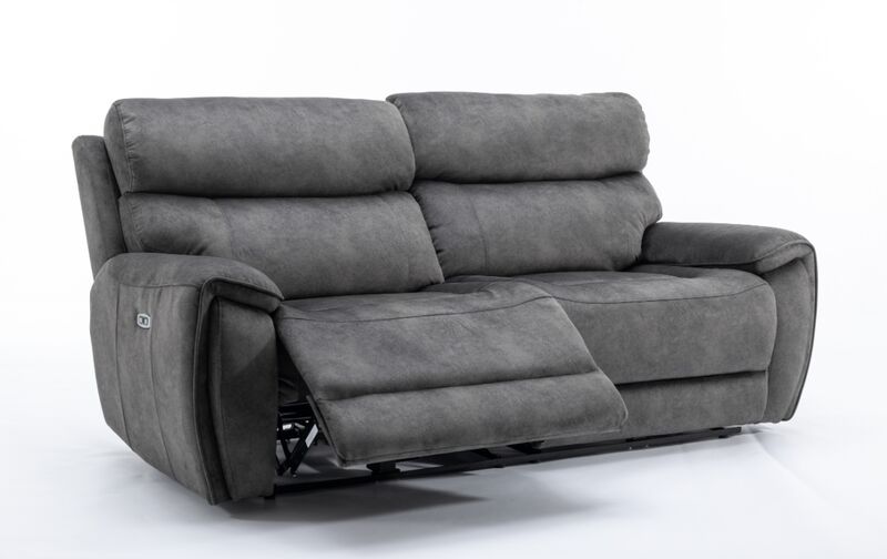 Product photograph of Dino 3 Seater Electric Reclining Cinema Console Sofa Black Fabric from Designer Sofas 4U