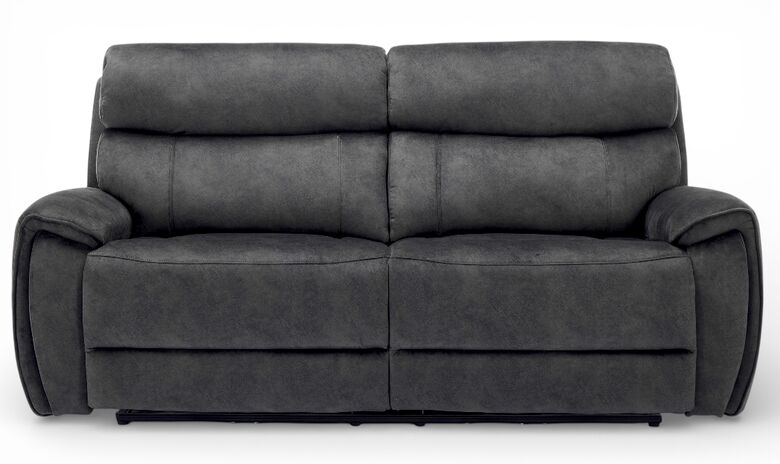 Dino 3 Seater Electric Reclining Cinema Sofa Black Fabric