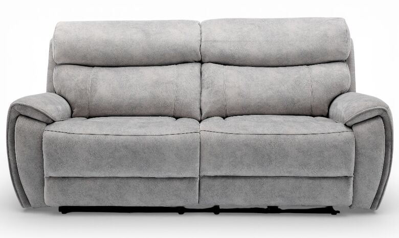 Dino 3 Seater Electric Reclining Cinema Sofa Silver Fabric