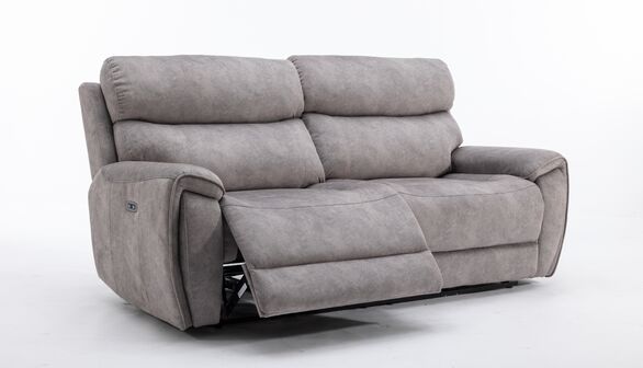 Dino 3 Seater Reclining Silver Sofa