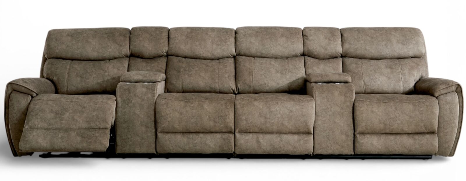 Dino 4 Seater Electric Reclining Cinema Theatre Sofa Mink Fabric