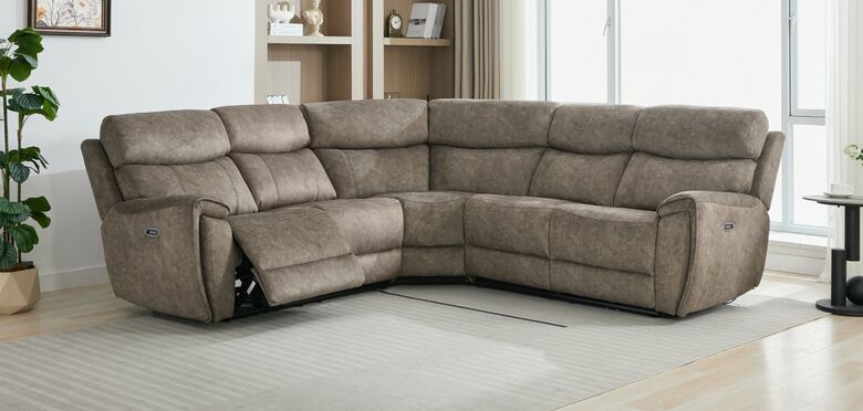 Dino Corner Reclining Sofa Group Mink Fabric 2+C+2