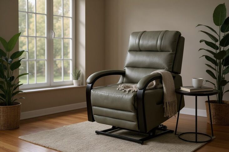 Eden Rise And Recline Mobility Armchair Grey Leather