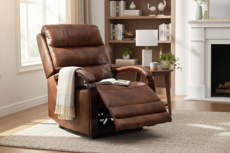 Eden Rise And Recline Mobility Armchair Tan Leather
