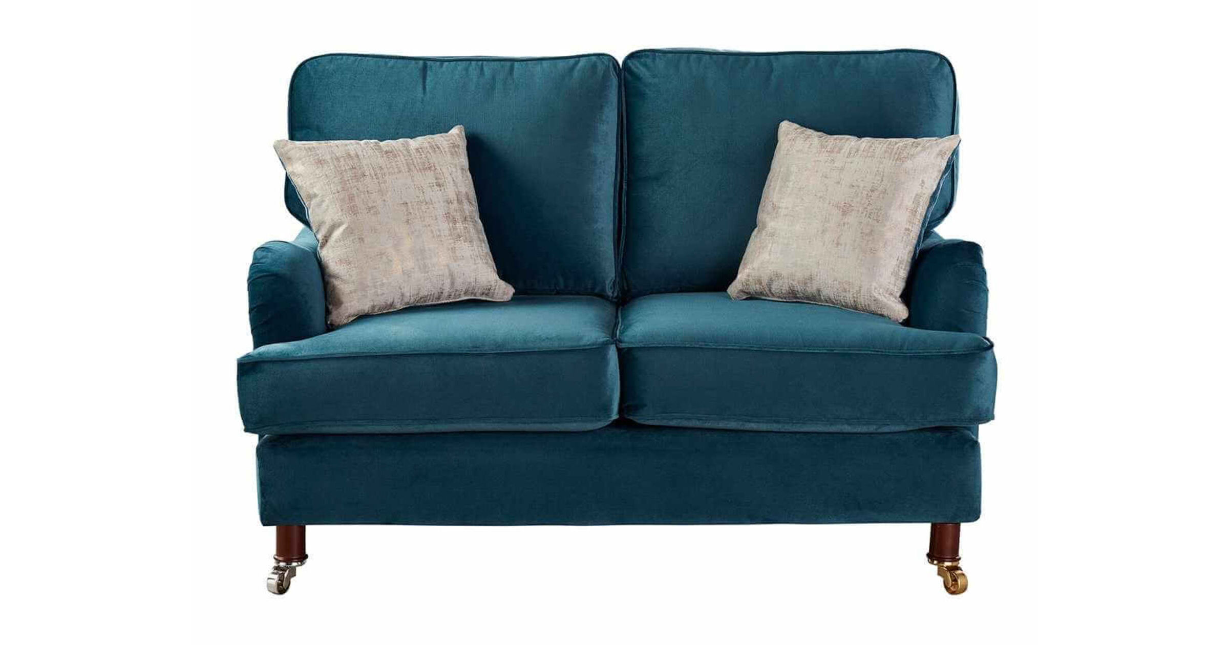 Grace 2 Seater Fabric Sofa Malta Peacock Velvet Delight