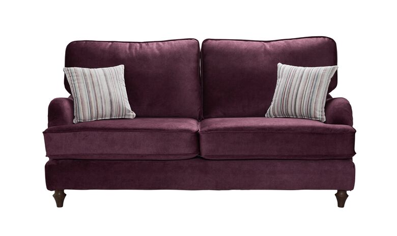 Grace 3 Seater Fabric Sofa Settee In Palladium Grape Velvet