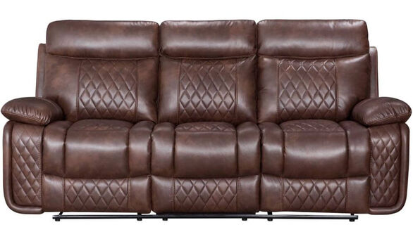 Hampton 3 Seater Reclining Sofa Tan Leather