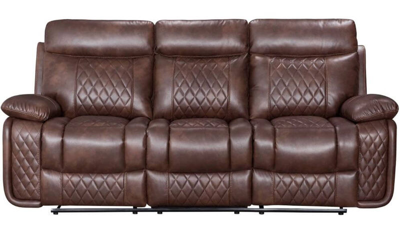 Product photograph of Hampton 3 Seater Reclining Sofa Tan Leather from Designer Sofas 4U