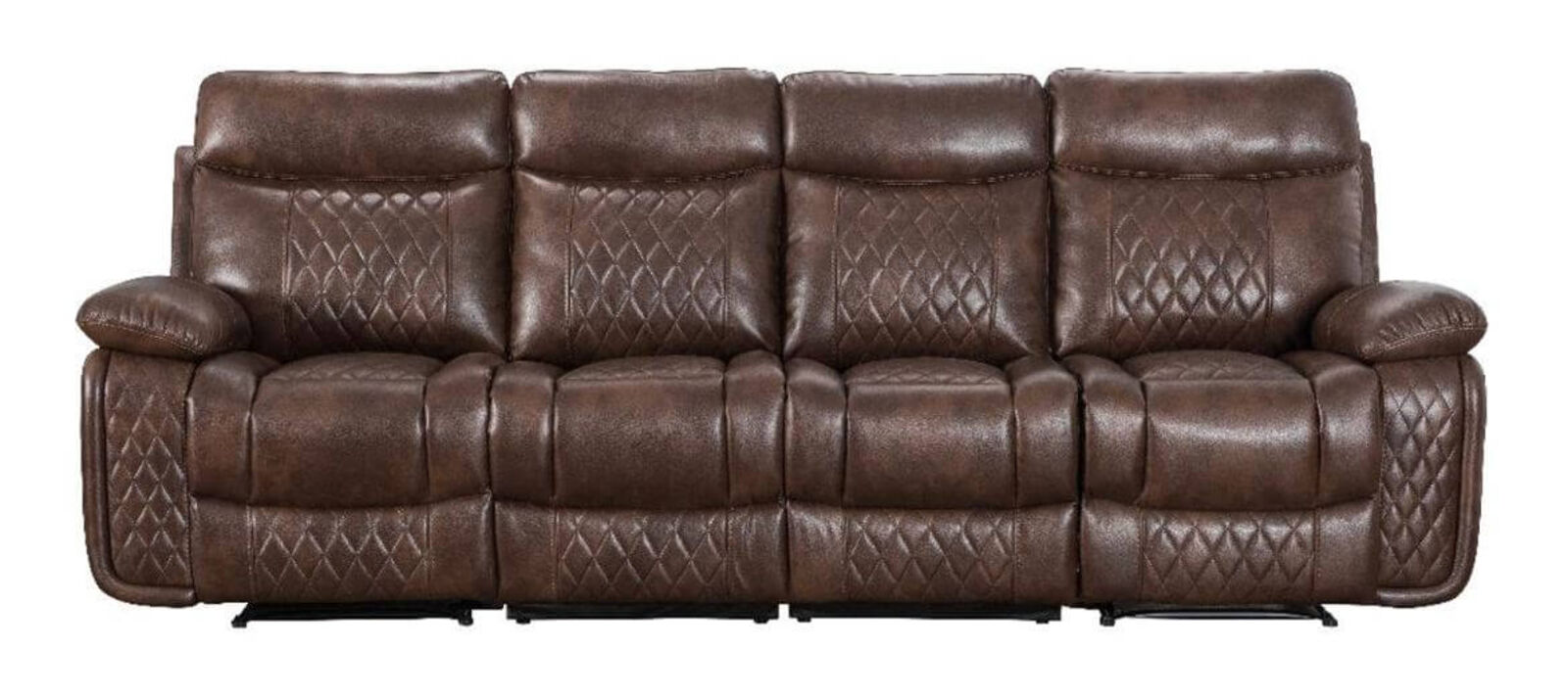 Product photograph of Hampton 4 Seater Reclining Sofa Tan Leather from Designer Sofas 4U