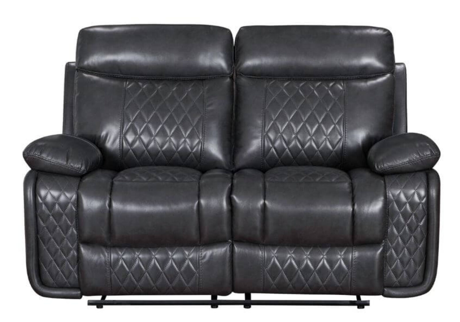 Product photograph of Hampton 2 Seater Reclining Cinema Sofa Charcoal Grey Leather from Designer Sofas 4U