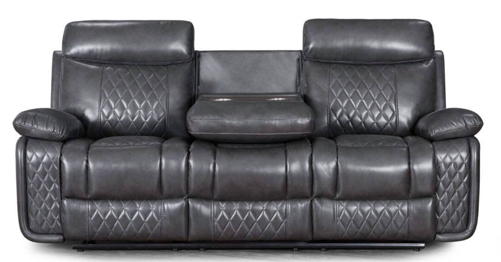 Product photograph of Hampton 3 Seater Reclining Cinema Console Sofa Charcoal Amp Hellip from Designer Sofas 4U