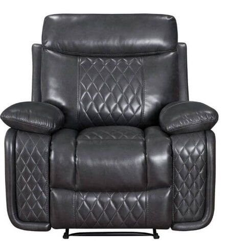 Hampton Reclining Leather Armchair Charcoal Grey Air Leather