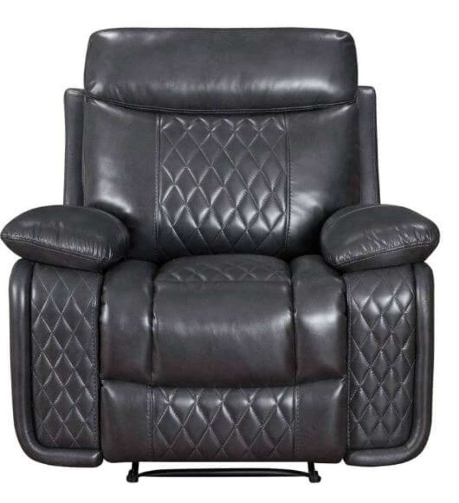 Product photograph of Hampton Reclining Cinema Leather Armchair Charcoal Grey Leather from Designer Sofas 4U