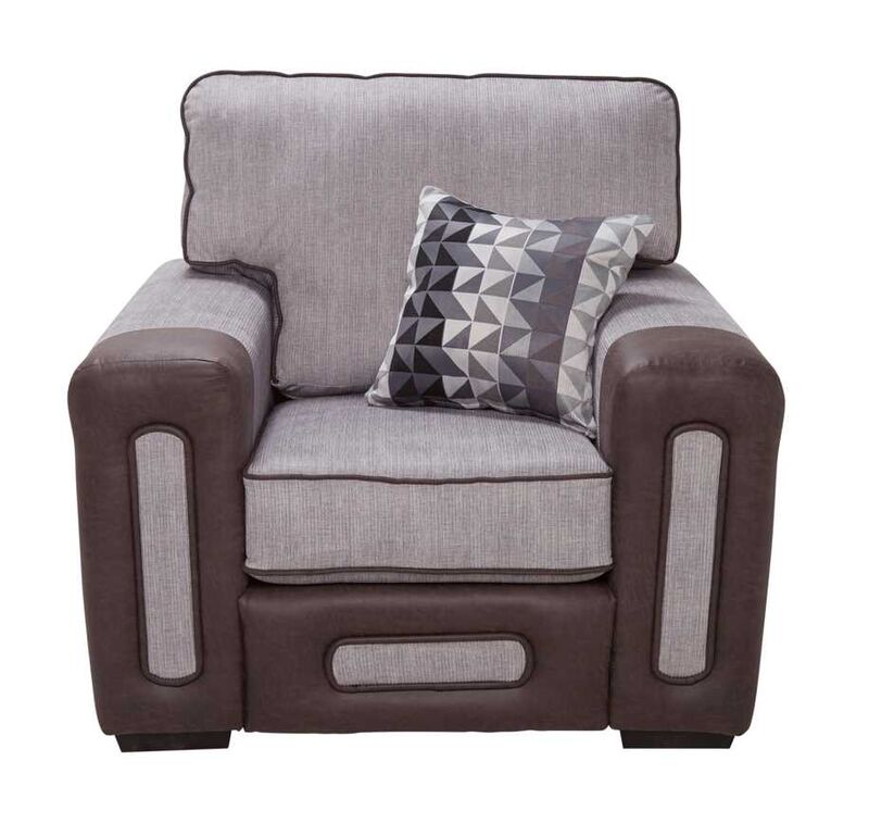 Product photograph of Helena 1 Seater Fabric Armchair In Westbury Silver from Designer Sofas 4U
