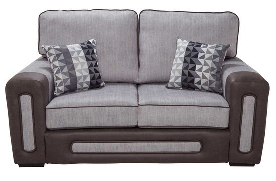 Helena 2 Seater Fabric Sofa Settee In Westbury Silver