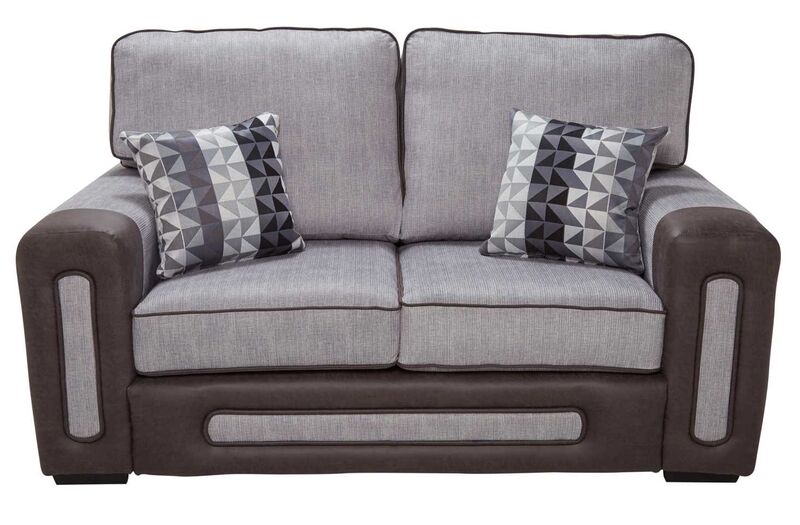 Product photograph of Helena 2 Seater Fabric Sofa Settee In Westbury Silver from Designer Sofas 4U