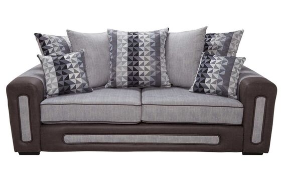 Helena 3 Seater Fabric Sofa Settee In Westbury Silver