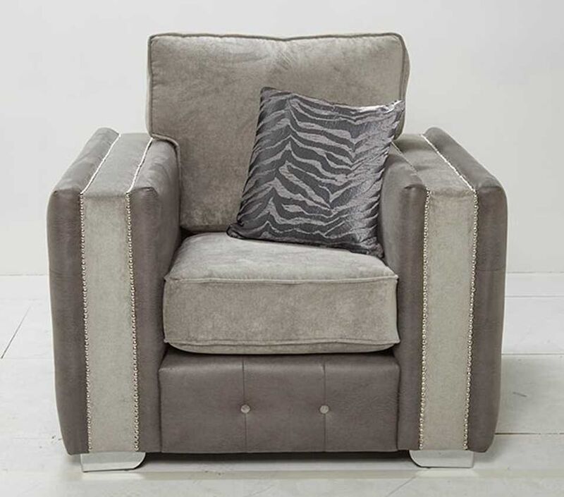 Product photograph of Isabella 1 Seater Fabric Armchair In Kensington Grey from Designer Sofas 4U
