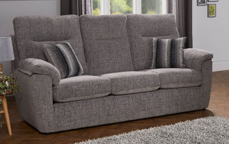 Product photograph of Judith 3 Seater Fabric Sofa Settee In Paris Grey from Designer Sofas 4U