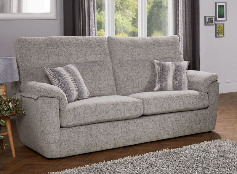 Product photograph of Judith 3 Seater Fabric Sofa Settee In Paris Silver from Designer Sofas 4U