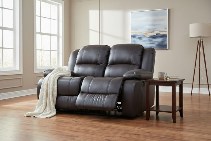 Kansas 2 Seater Reclining Sofa Brown Leather