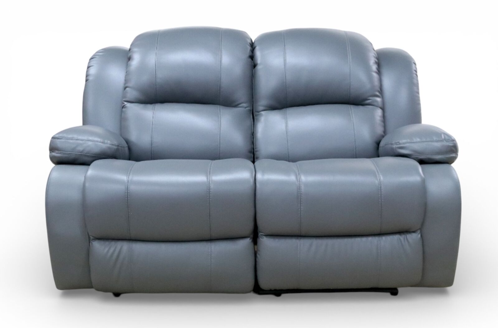 Kansas 2 Seater Reclining Sofa Grey Leather