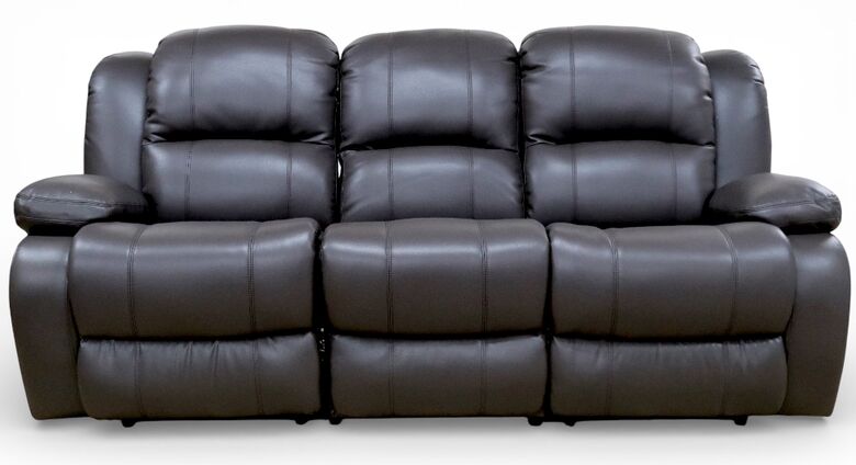 Kansas 3 Seater Reclining Sofa Brown Leather