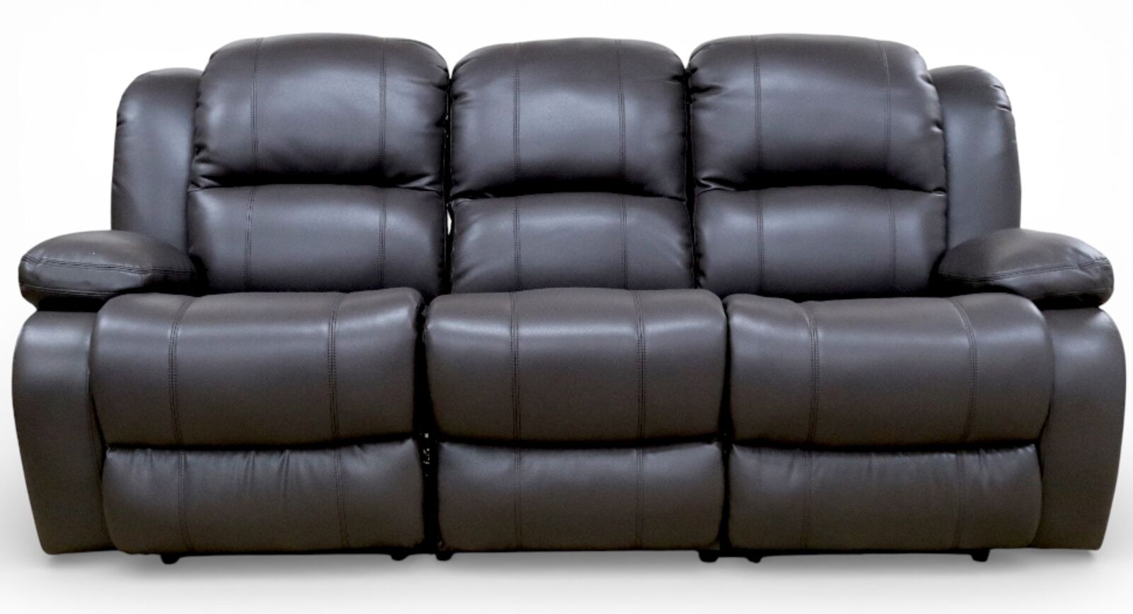 Kansas 3 Seater Reclining Sofa Brown Leather