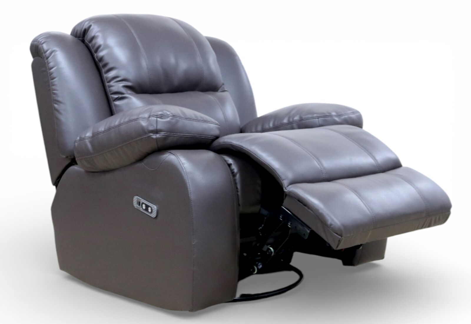 Kansas Swivel Reclining 1 Seater Armchair Brown Leather