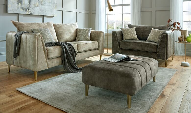 Lancaster 3 + Snuggler Armchair Sofa Suite In Milano Fabric