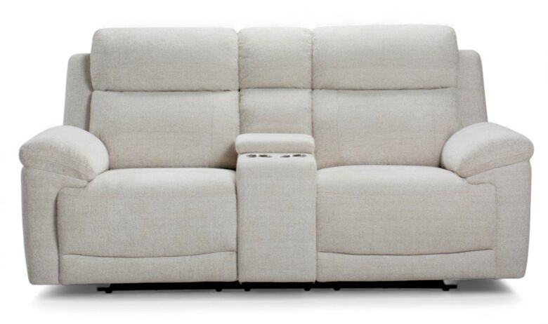 Leon 2 Seater Electric Reclining Cinema Sofa Cream Fabric