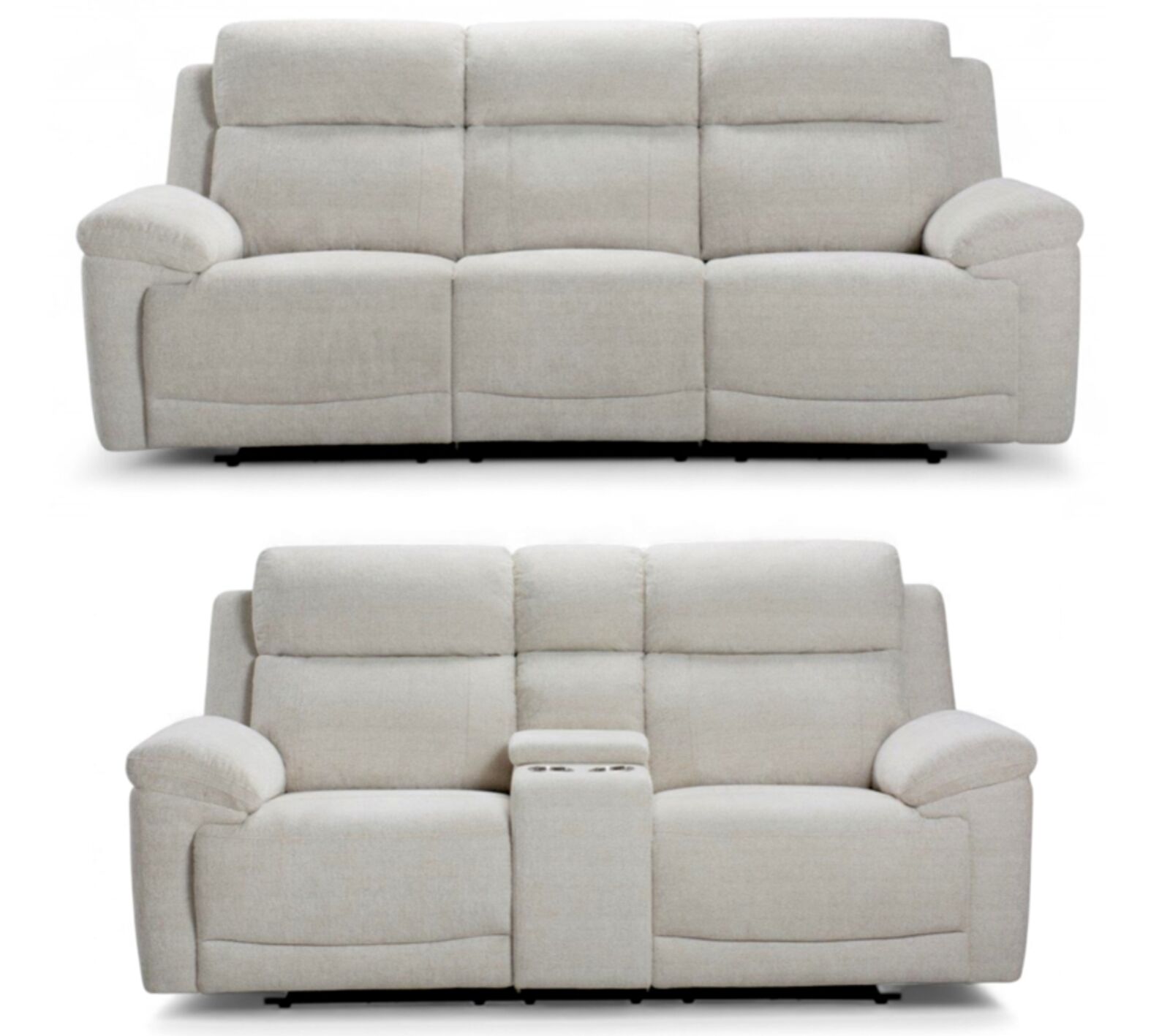 Leon 3+2 Electric Reclining Cinema Sofa Suite Cream Fabric
