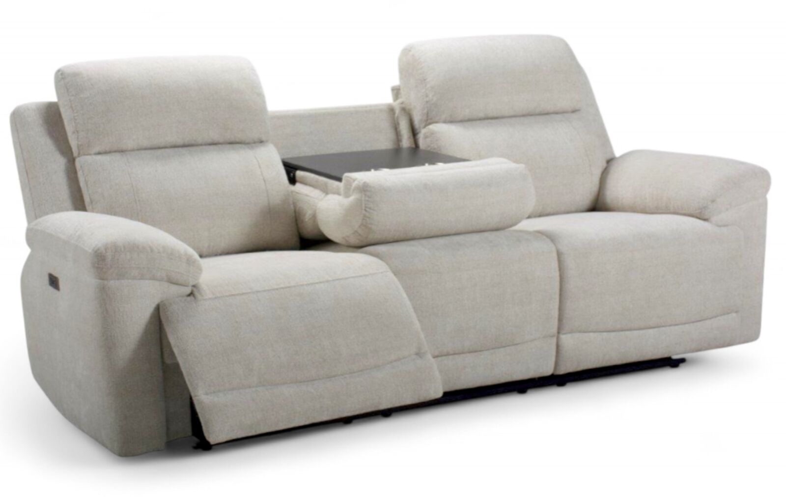 Leon 3 Seater Electric Reclining Cinema Sofa Cream Fabric