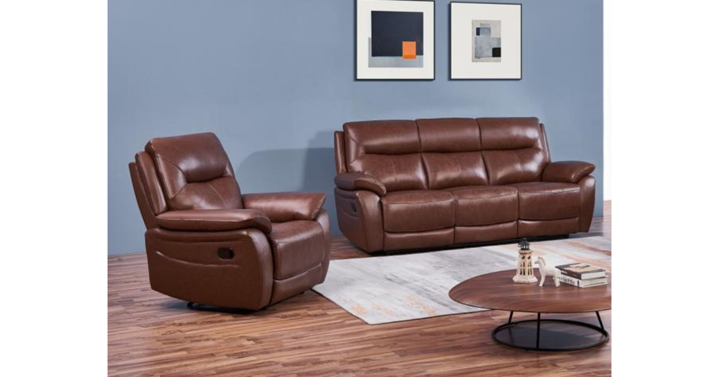 Manhattan 3+1 Reclining Sofa Suite Italian Tan Leather Designer Sofas4u