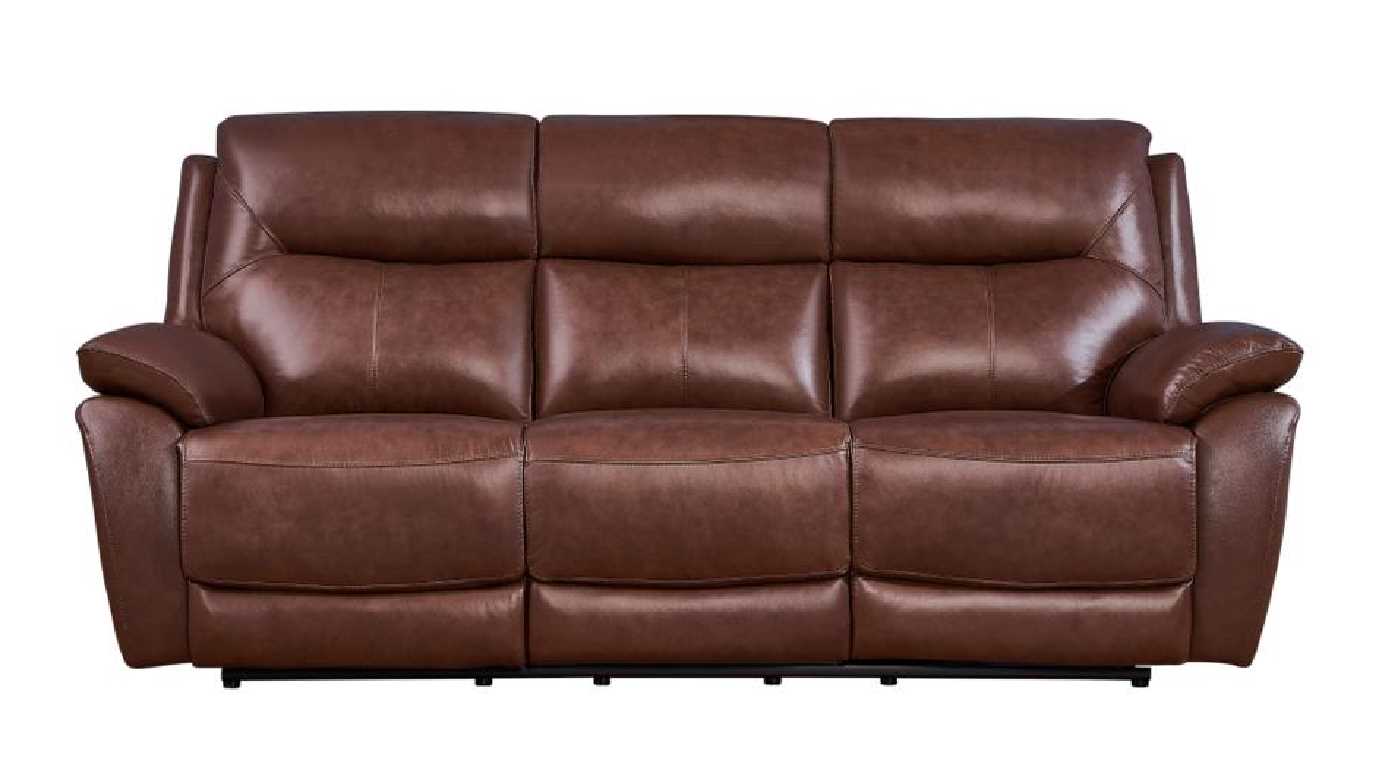 Manhattan 3 Seater Reclining Sofa Italian Tan Leather Designer Sofas4u