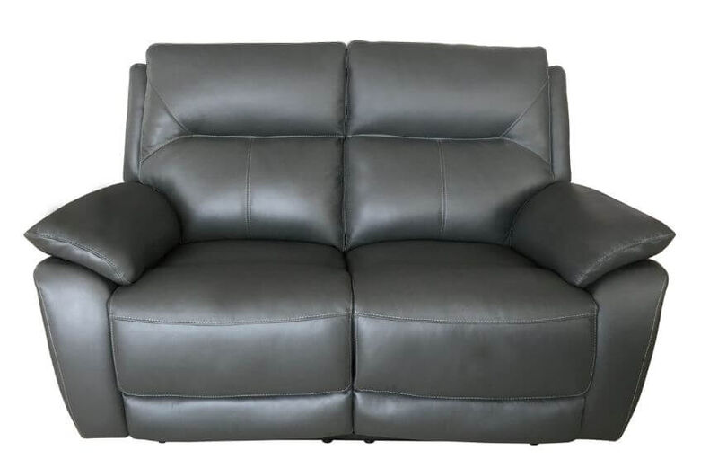 Product photograph of Manhattan 2 Seater Reclining Sofa Italian Grey Leather from Designer Sofas 4U