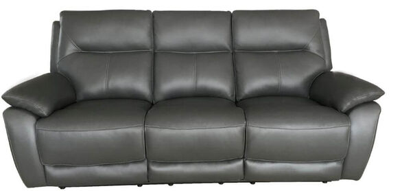 Manhattan Reclining 3 Seater Italian Sofa Grey