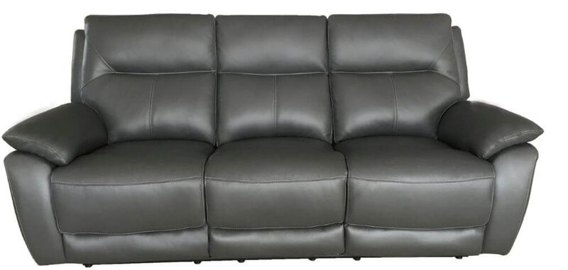 Product photograph of Manhattan 3 Seater Reclining Sofa Italian Grey Leather from Designer Sofas 4U